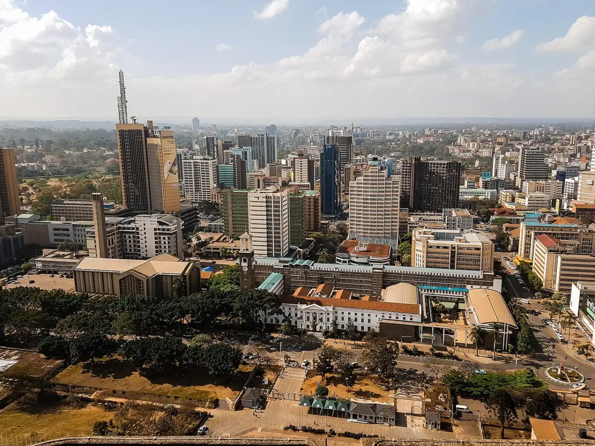 Nairobi skyline at dusk